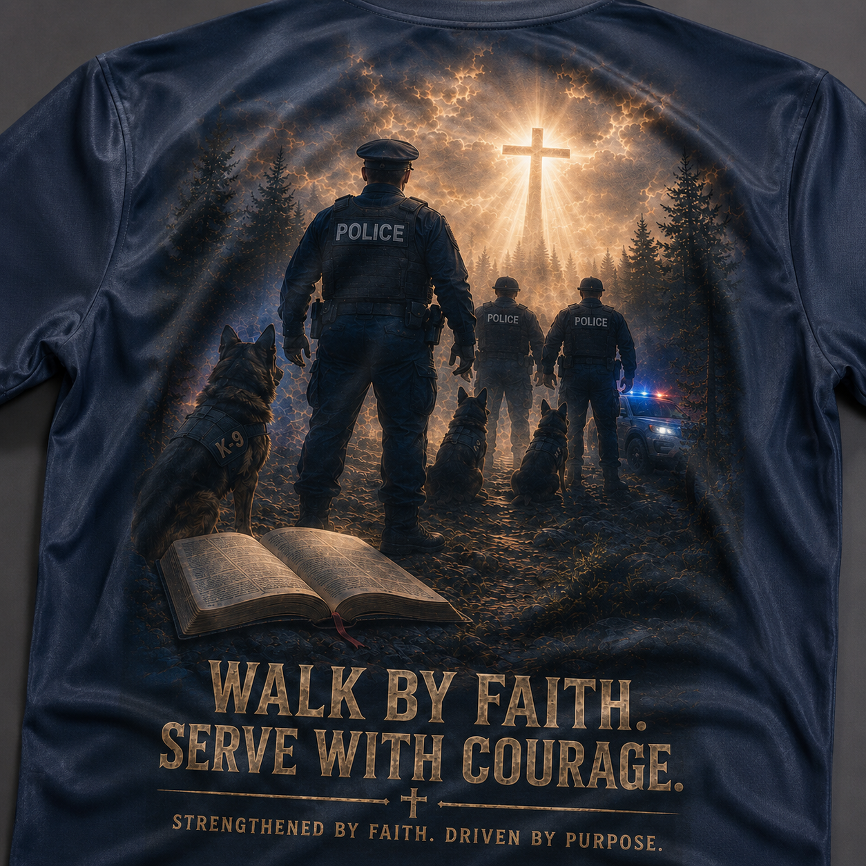 Walk By Faith. Serve With Courage T-Shirt