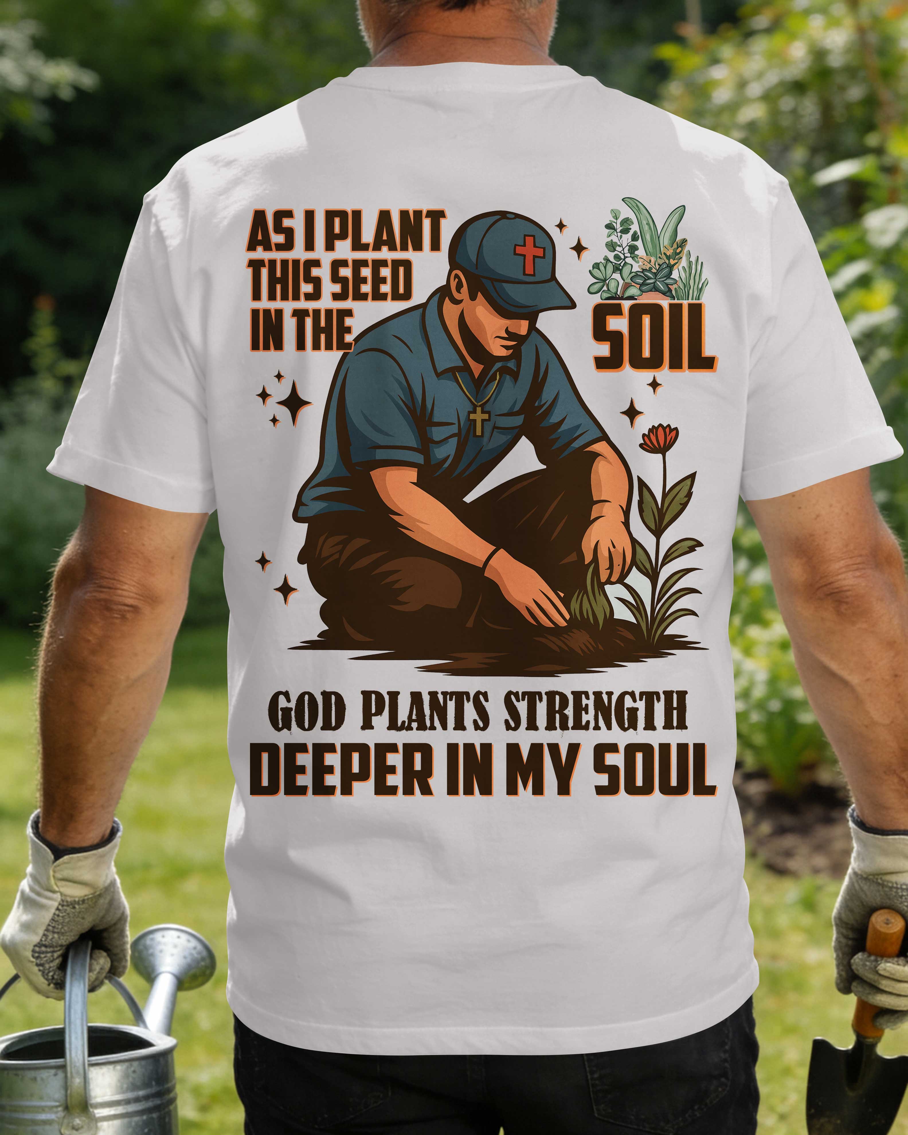 As I Plant This Seed In The Soil God Plants Strength Deeper In My Soul T-Shirt