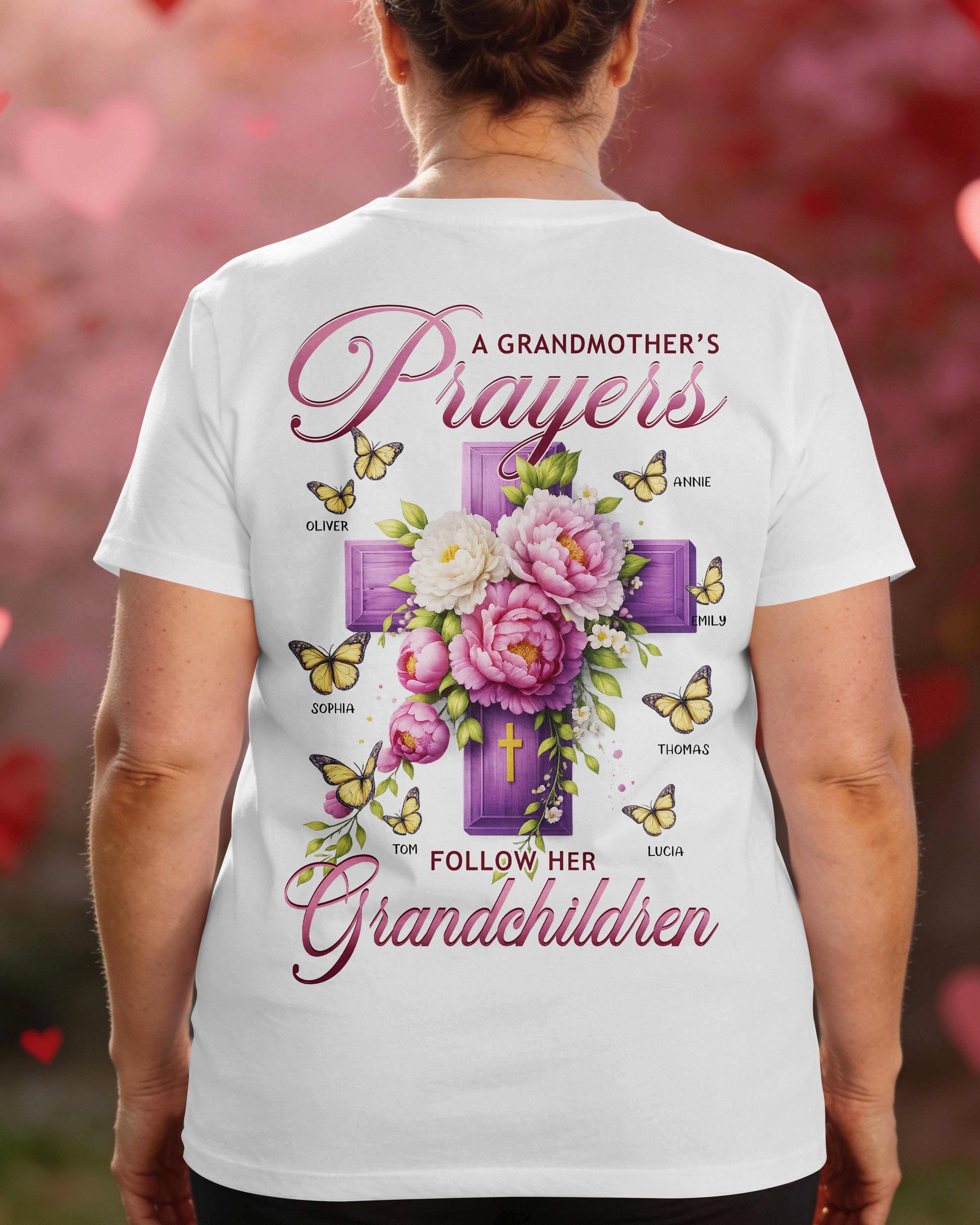 A Grandmother's Prayers Follow Her Grandchildren T-Shirt