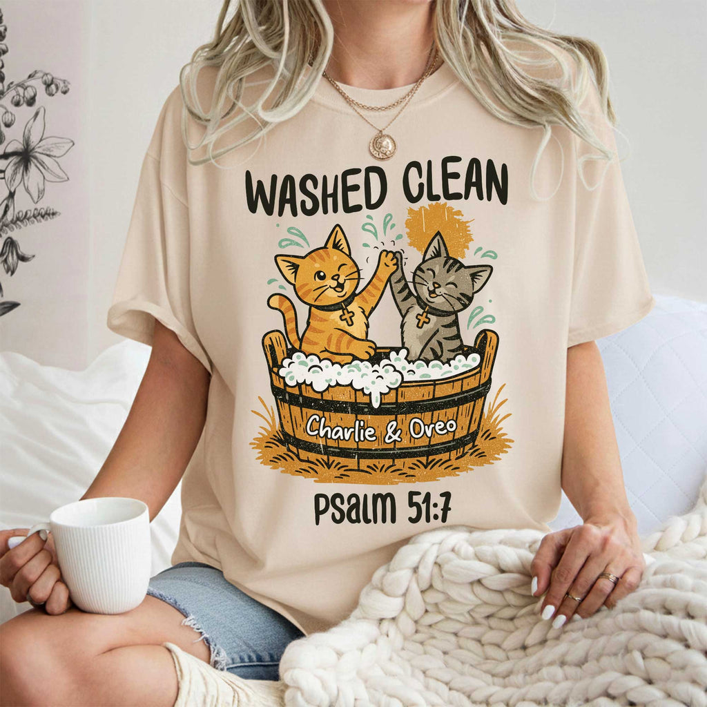 Washed Clean Cat Lovers T-Shirt