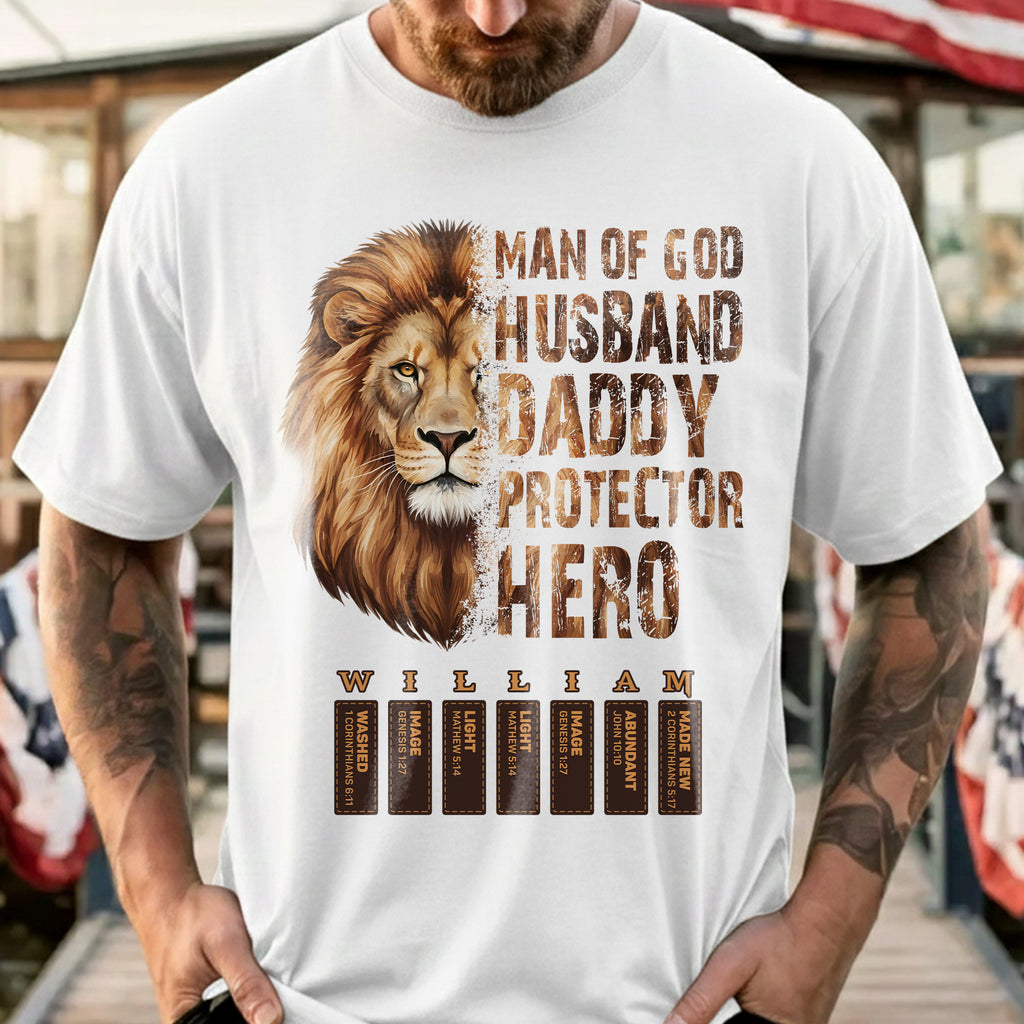 Man Of God Husband Daddy Protector Hero T-Shirt