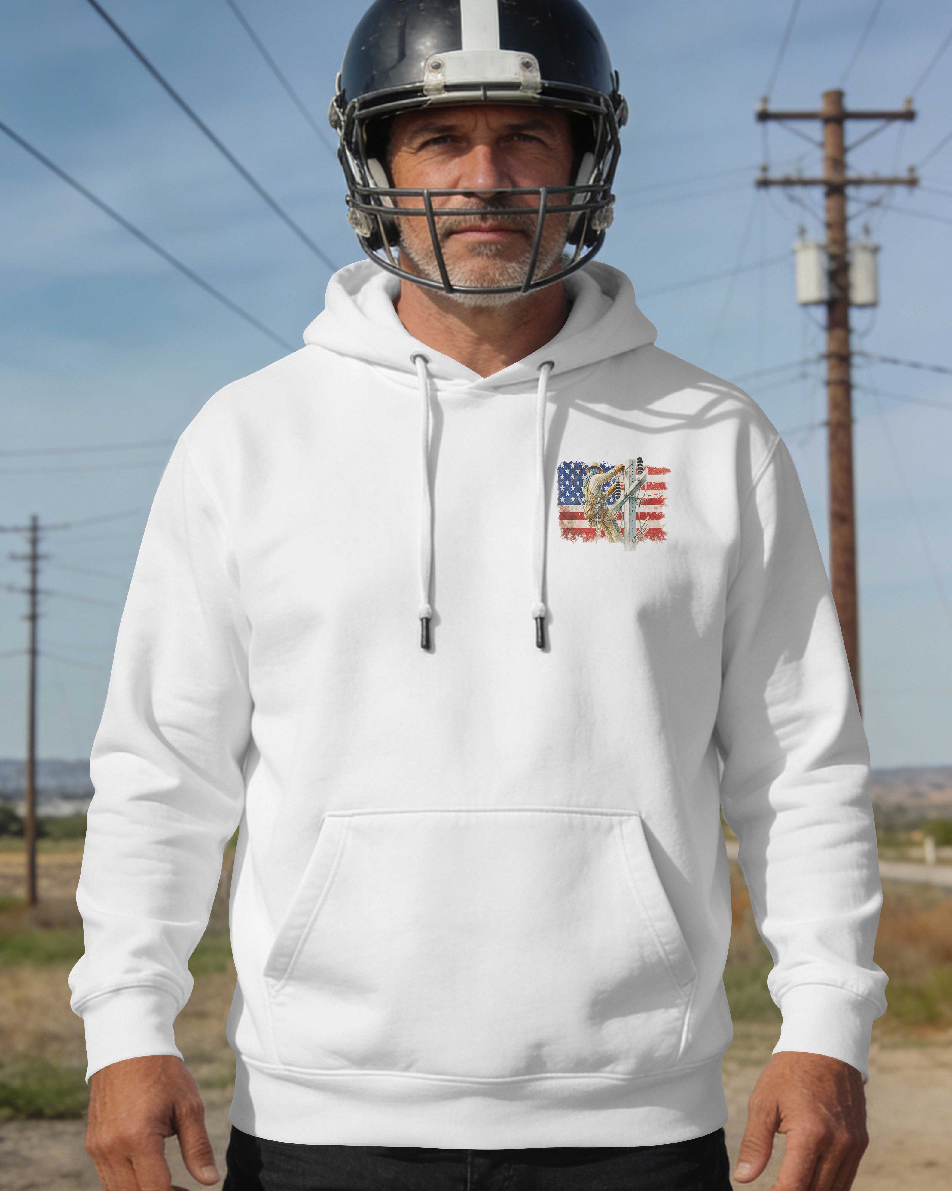 Retired Lineman Built By Grit Blessed By God Hoodie