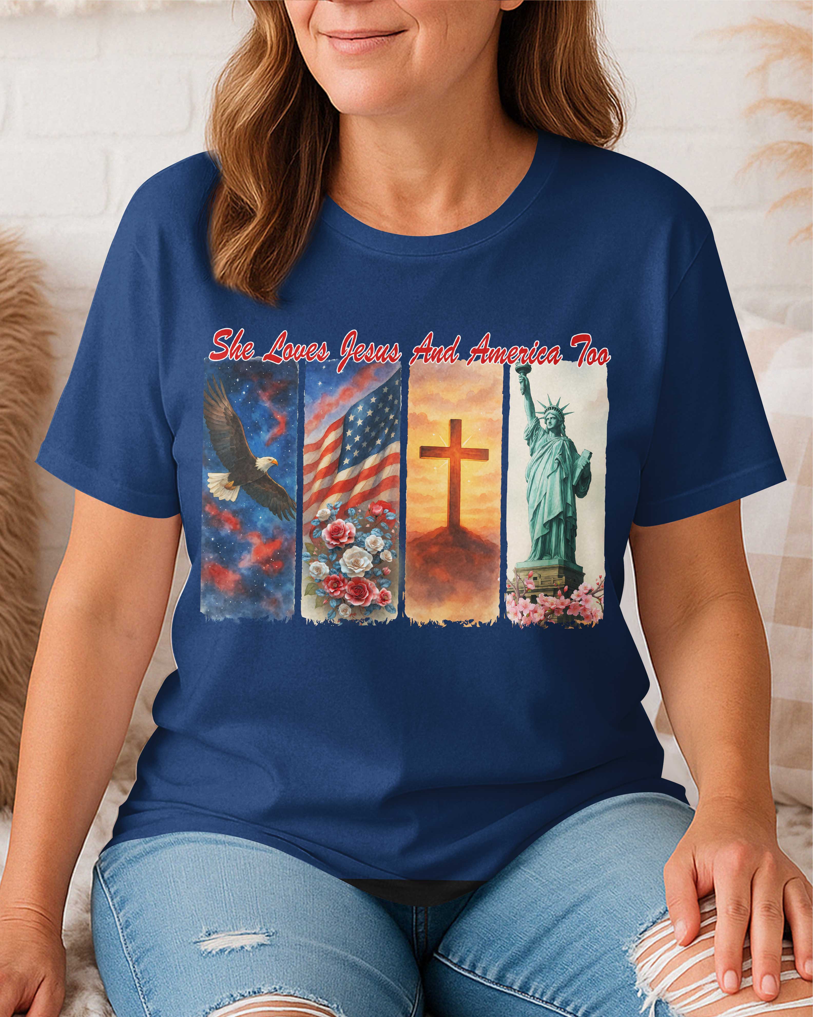 She Loves Jesus and America Too T-Shirt