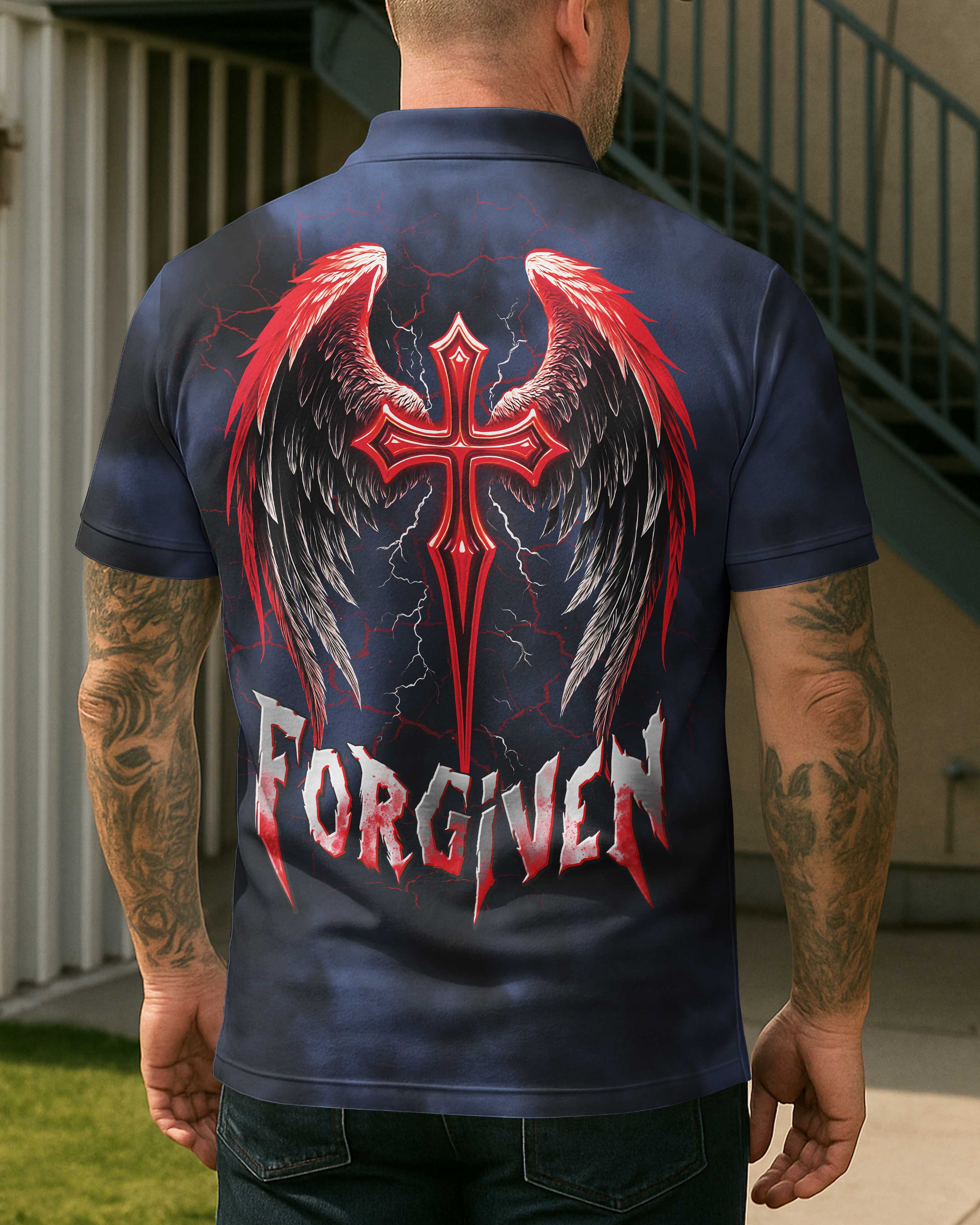 Forgiven All Over Print Polo T-Shirt
