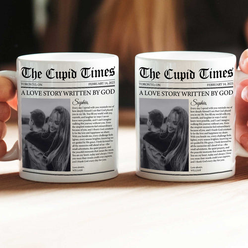 A Love Story Writen By God Personalized Couple Mug