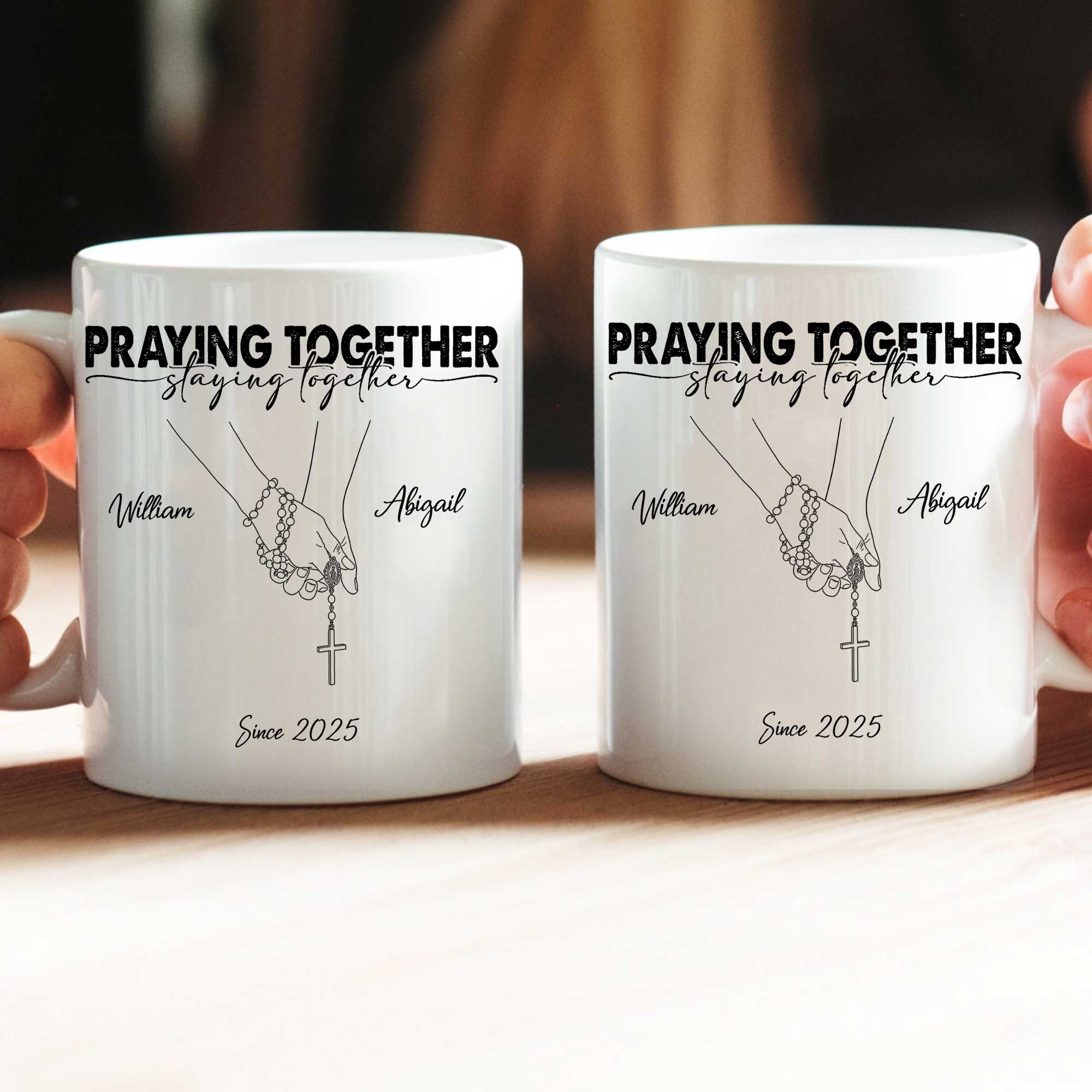 Praying Together Staying Together Personalized Mug