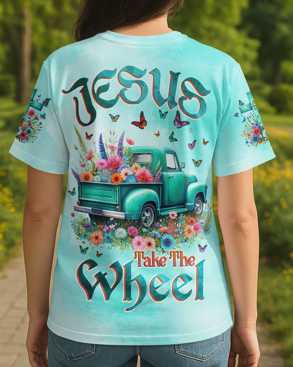 Jesus Take The Wheel All Over Print T-shirt