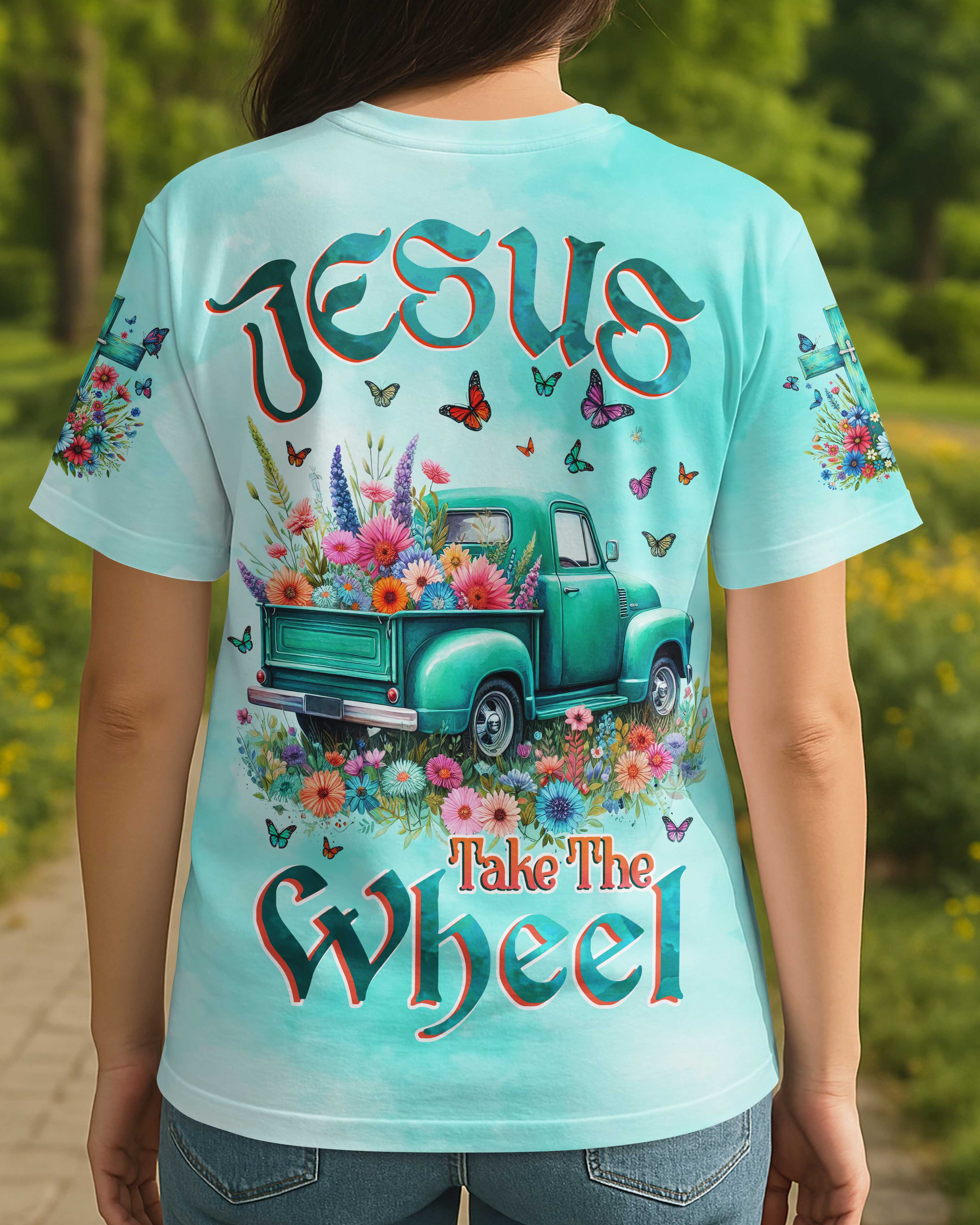 Jesus Take The Wheel All Over Print T-shirt