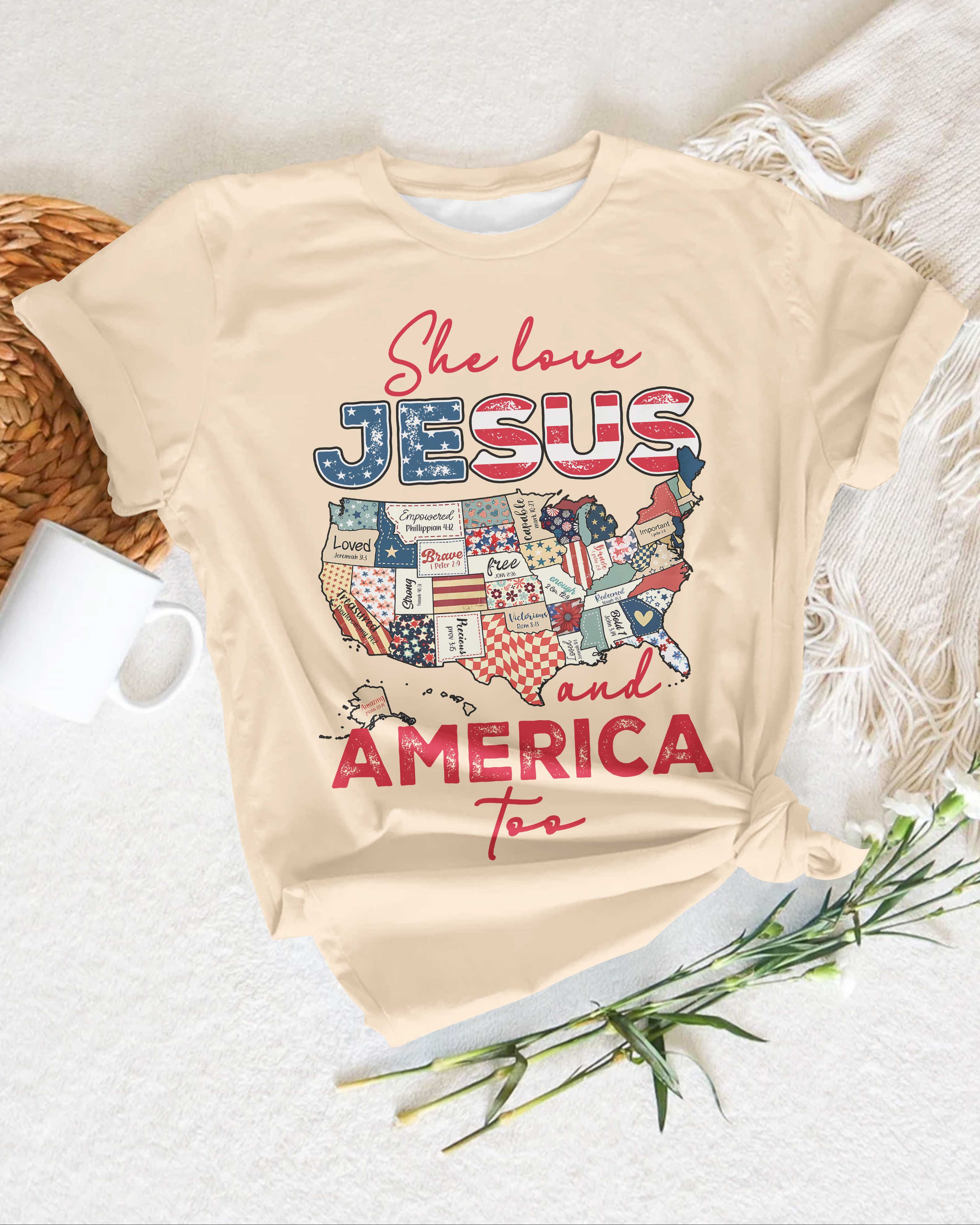 She Loves Jesus and America Too T-Shirt