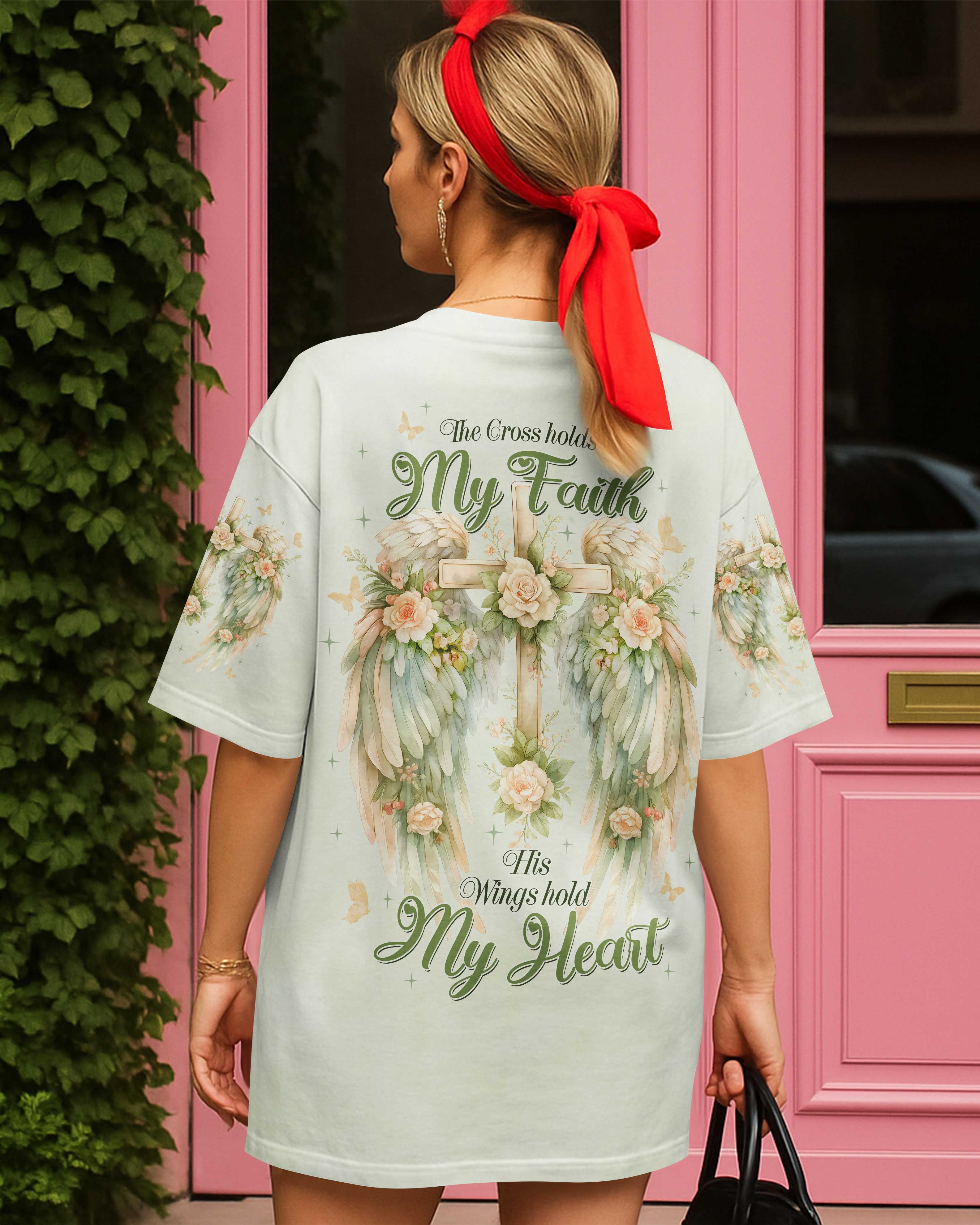 The Cross Holds My Faith His Wings Hold My Heart T-Shirt