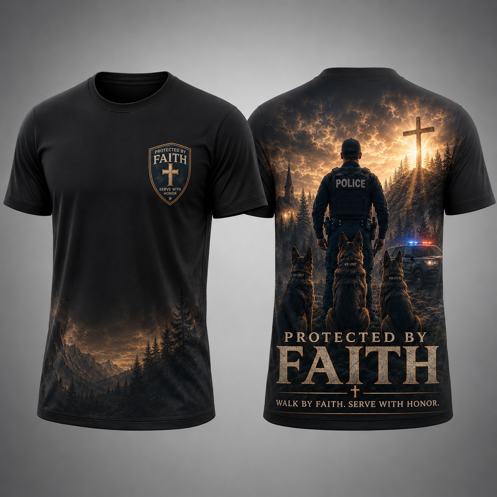 Protected By Faith Walk By Faith. Serve With Honor T-Shirt