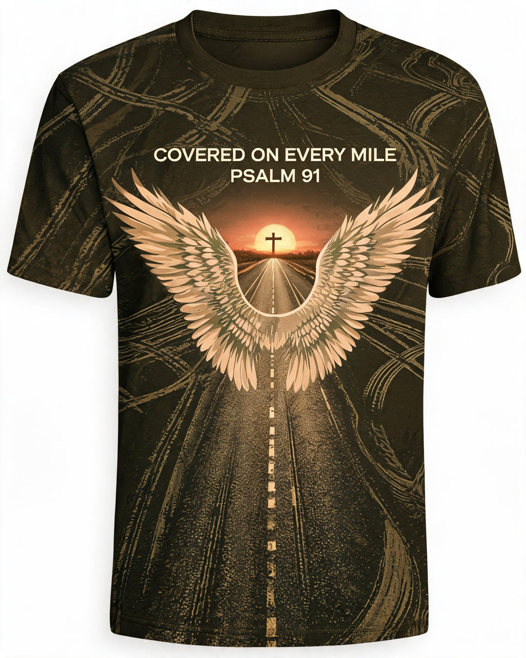 Christian Biker Shirts Covered On Every Mile AOP T-shirt