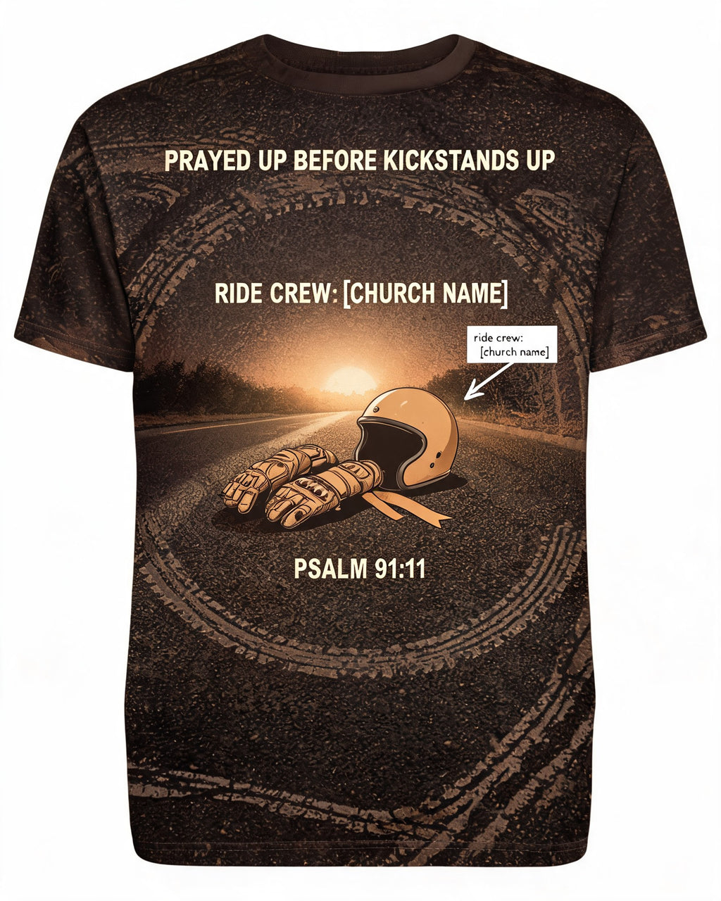 Christian Biker Shirts For Men Prayed Up Before Kickstands Up AOP T-shirt
