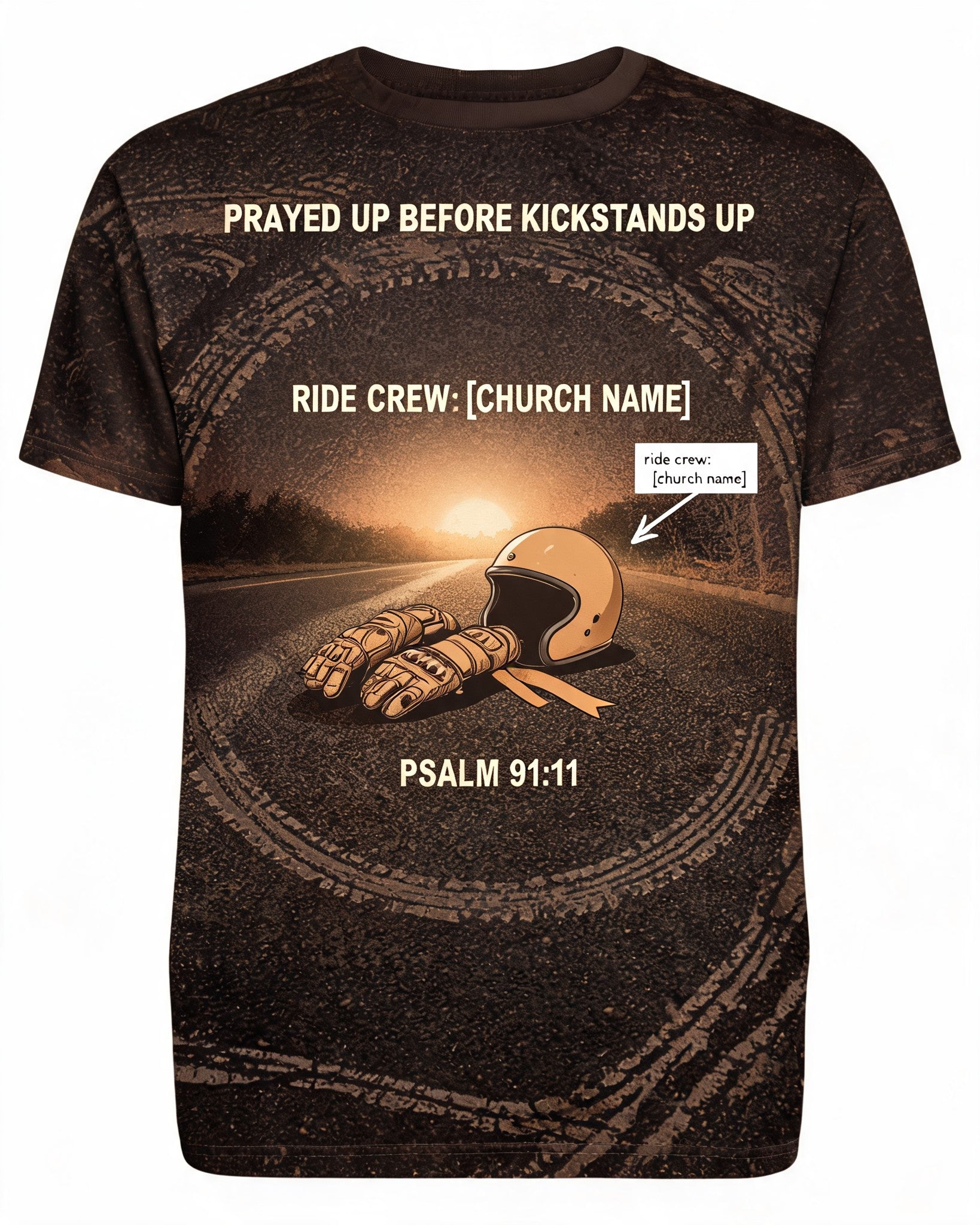 Christian Biker Shirts For Men Prayed Up Before Kickstands Up AOP T-shirt