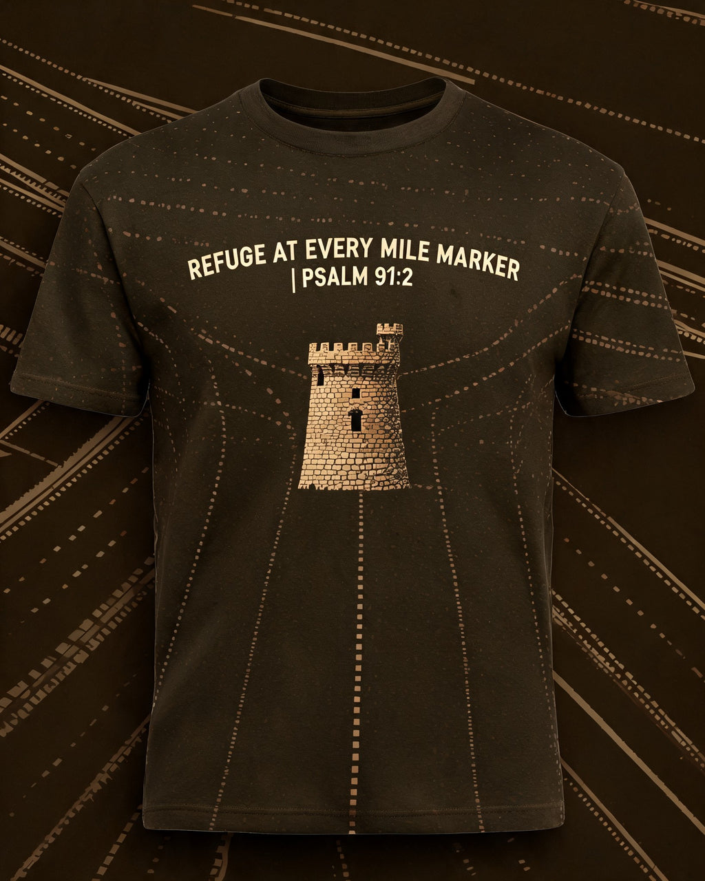 Christian Biker Shirts Refuge At Every Mile Marker AOP T-shirt