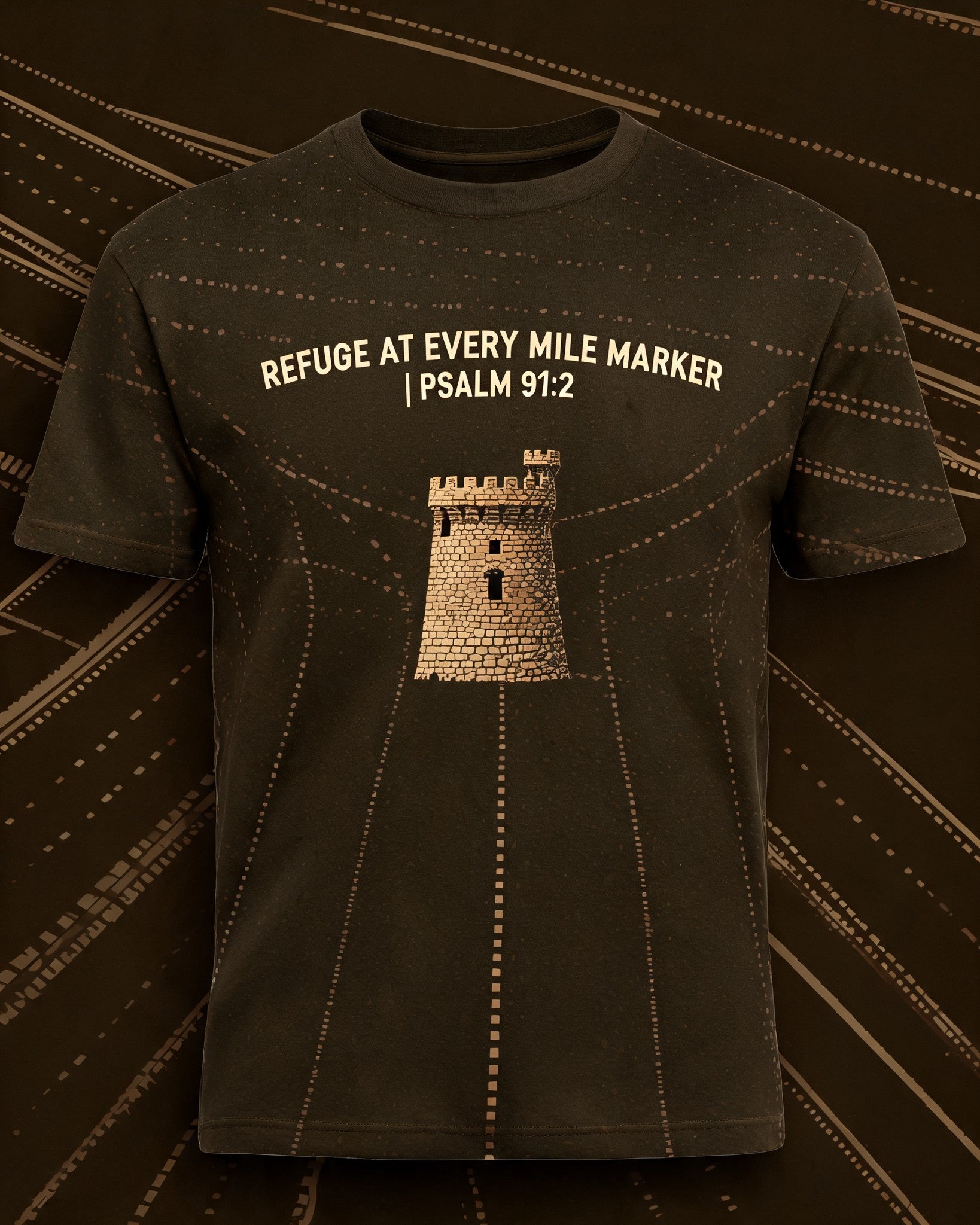 Christian Biker Shirts Refuge At Every Mile Marker AOP T-shirt