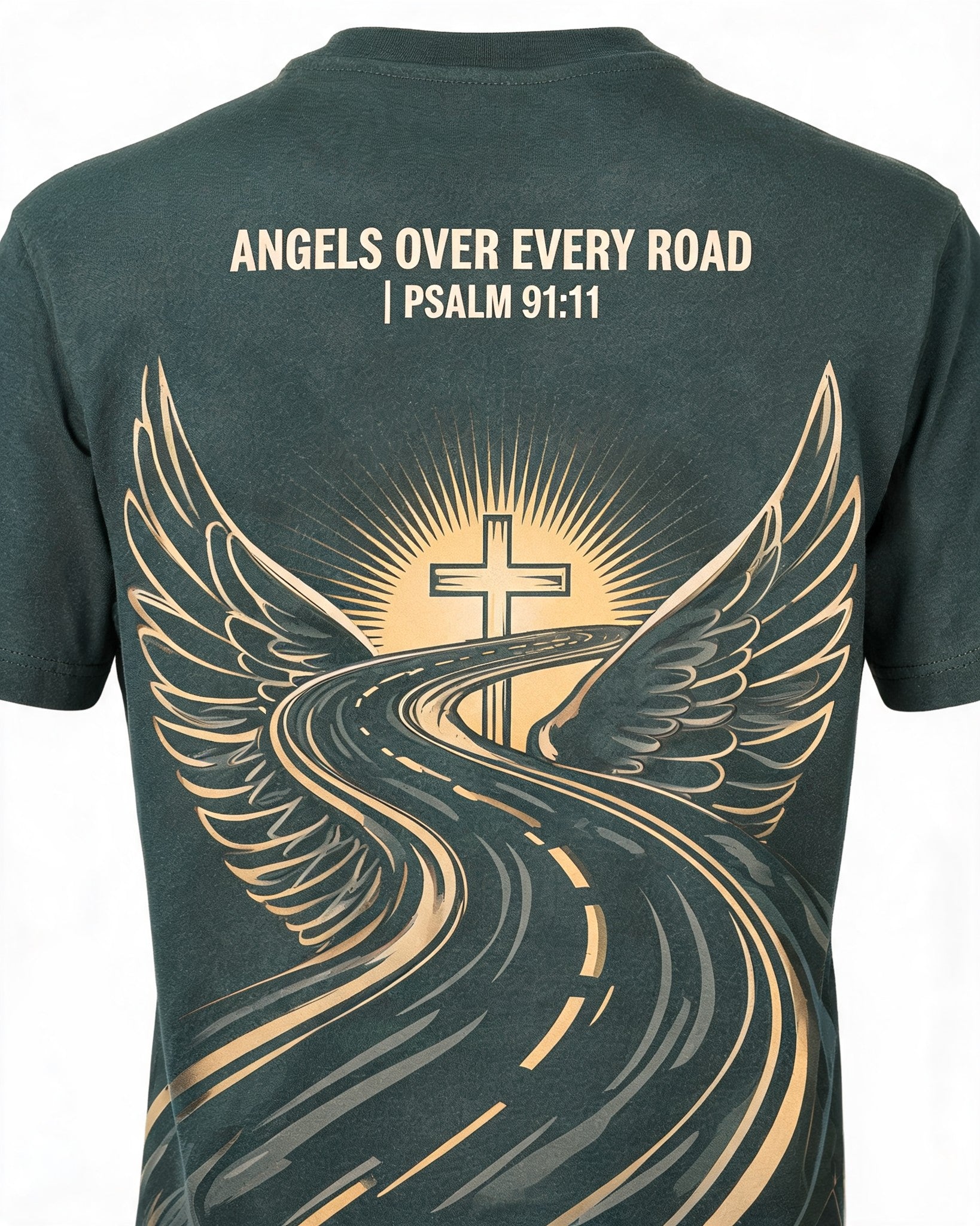 Christian Biker Shirts Angels Over Every Road AOP T-shirt