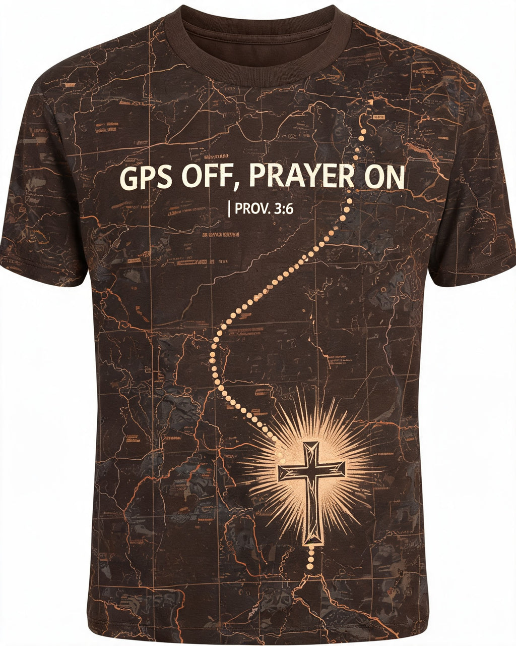 Christian Biker Shirts For Men GPS Off Prayer On AOP T-shirt