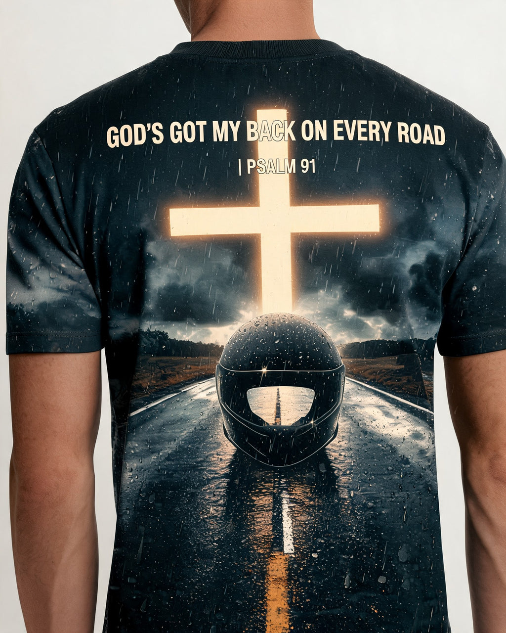 Christian Shirt Gods Got My Back On Every Road AOP T-shirt