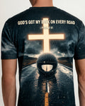 Christian Shirt Gods Got My Back On Every Road AOP T-shirt