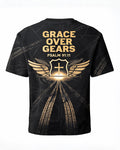 Christian Biker Shirts - Grace Over Gears / Psalm 91:11 Short Sleeve AOP T-shirt