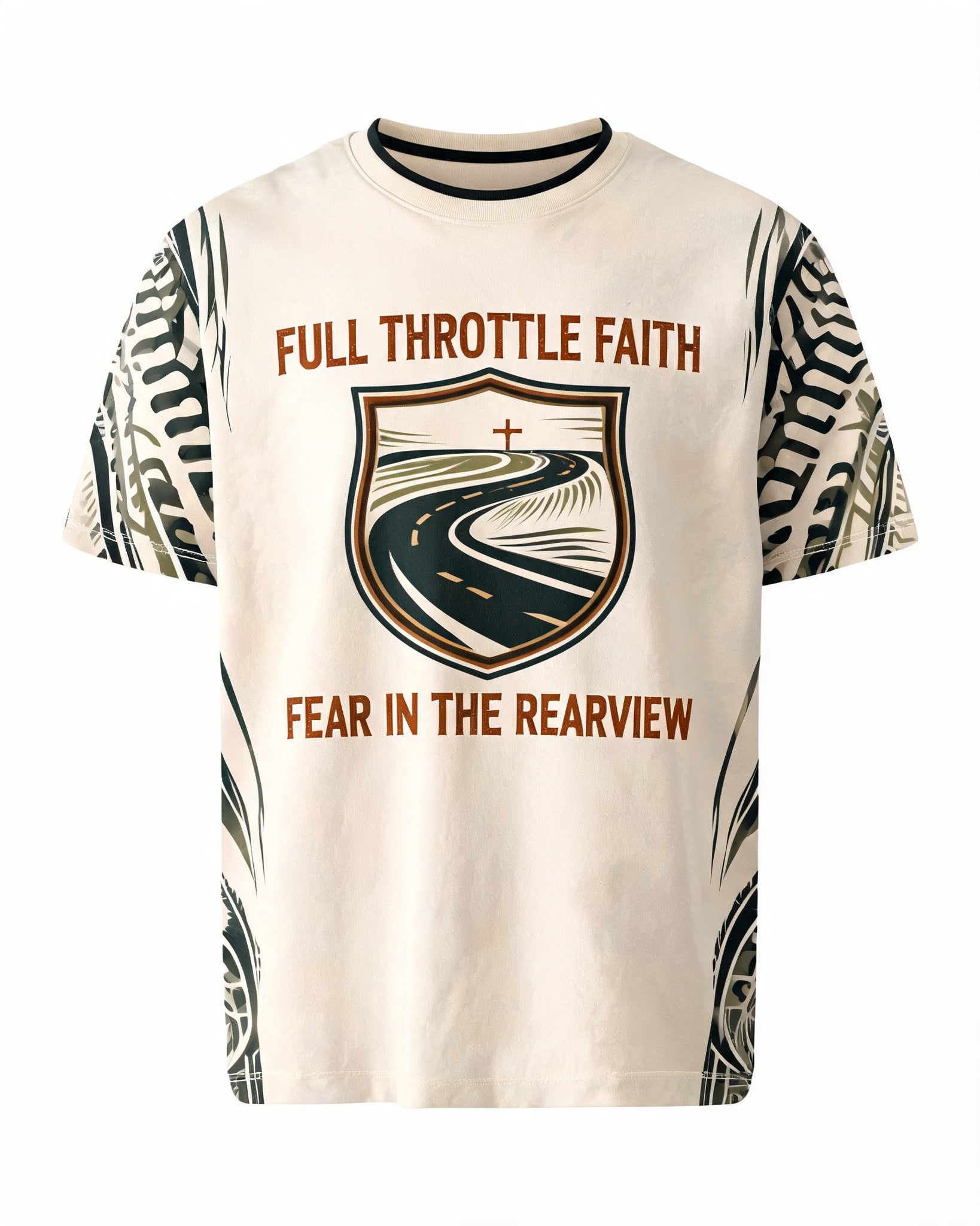 Christian Biker Shirts For Men - Full Throttle Faith Short Sleeve AOP T-shirt