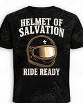 Christian Biker Shirts - Helmet Of Salvation Ride Ready Short Sleeve AOP T-shirt