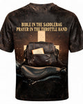 Christian Biker Shirts For Men - Bible In The Saddlebag Short Sleeve AOP T-shirt