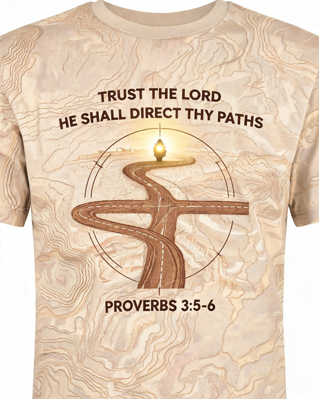 Christian Biker Shirts For Men Trust The Lord Direct Thy Paths AOP Tee