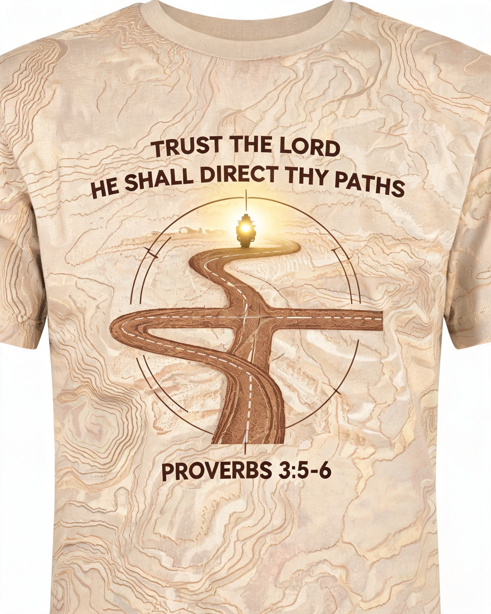 Christian Biker Shirts For Men Trust The Lord Direct Thy Paths AOP Tee
