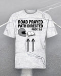 Christian Shirt Minimalist Road Prayed Path Directed Biker AOP Tee