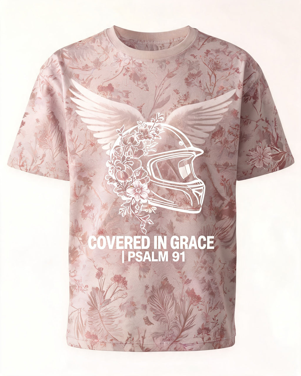Christian Shirt For Girls Covered In Grace Biker AOP Tee