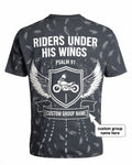 Custom Christian Biker Shirts Riders Under His Wings AOP Tee