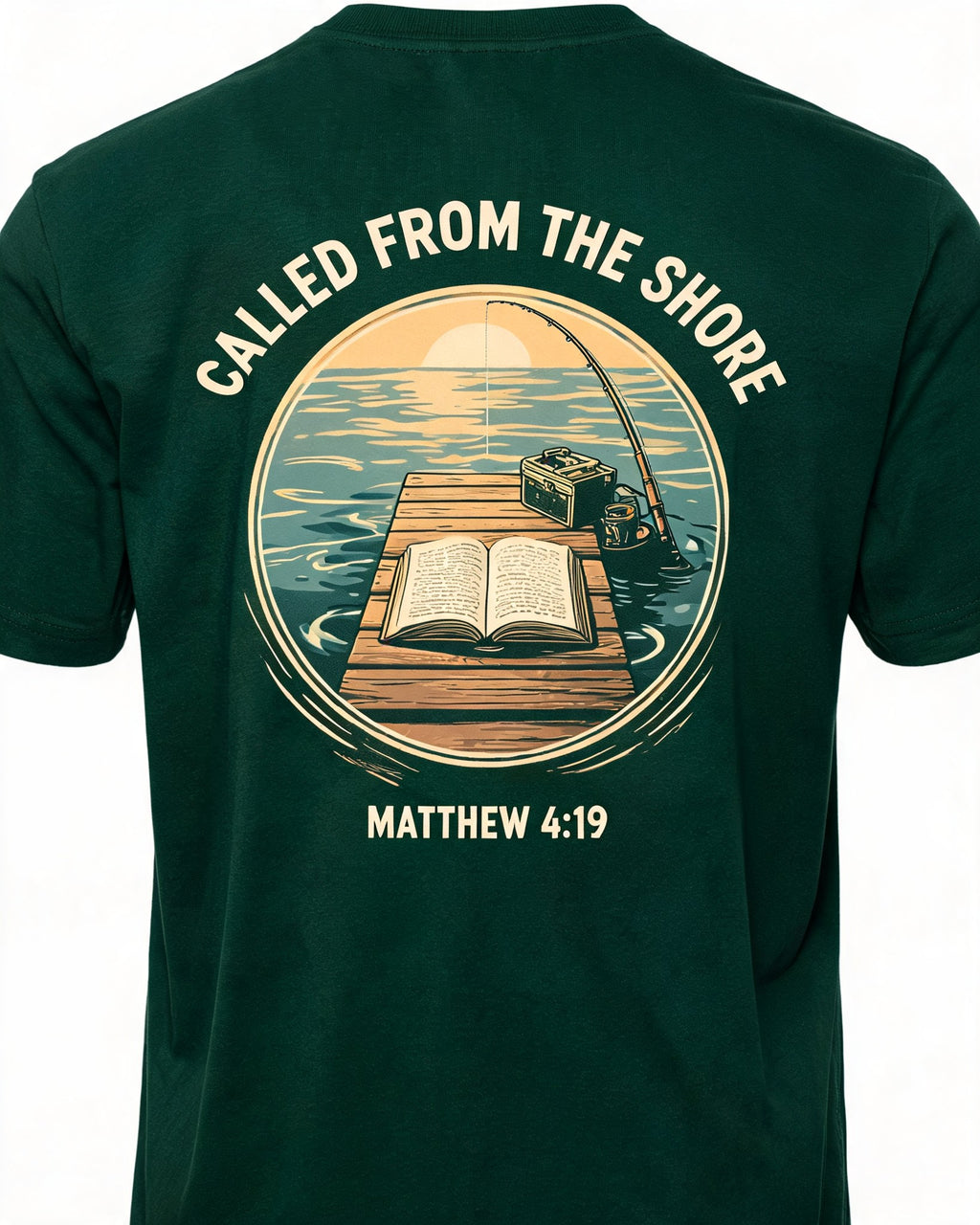 Christian Fishing Shirt - Called From The Shore Lake Badge Short-sleeve AOP T-shirt