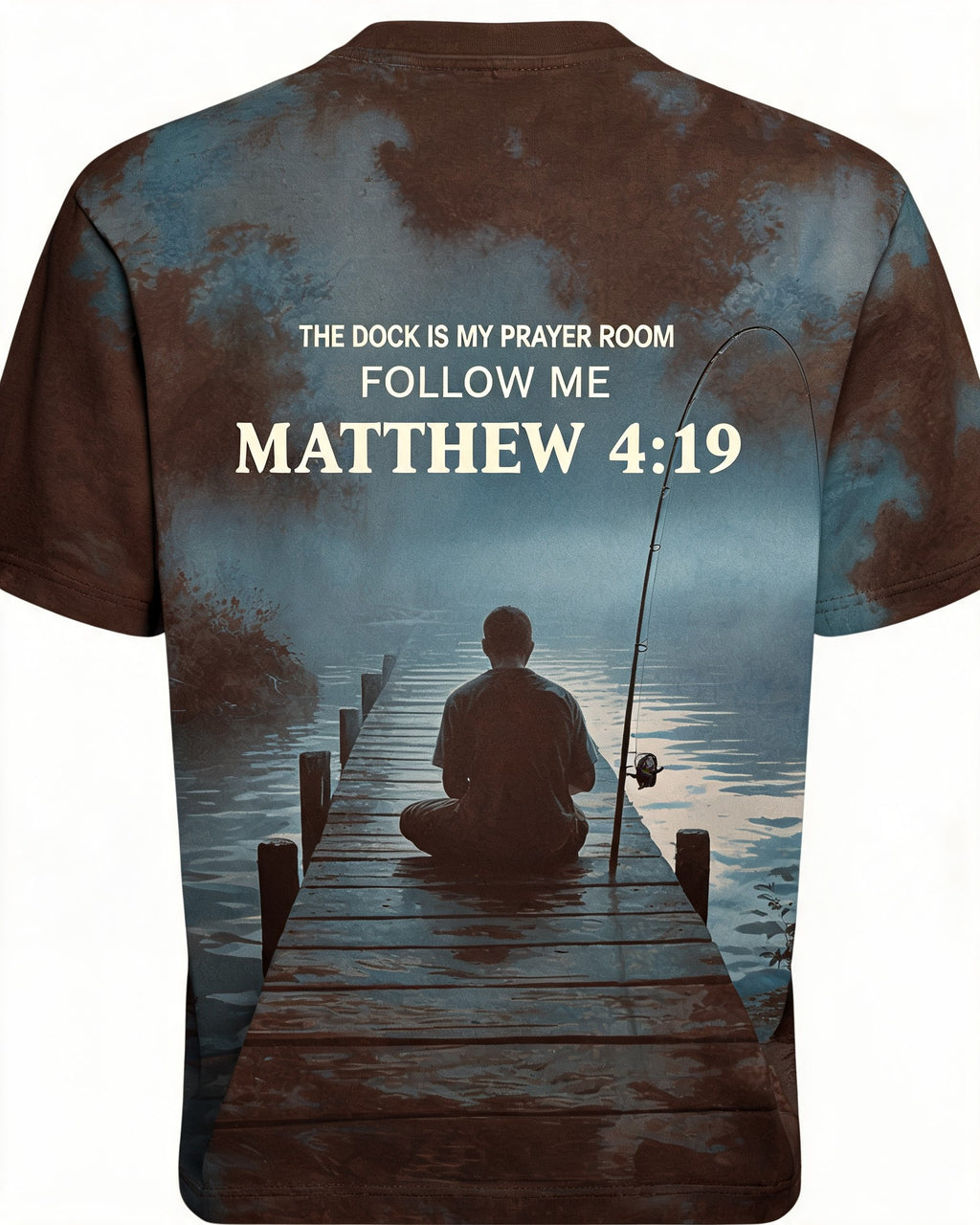 Christian Shirt Brown - The Dock Is My Prayer Room Short-sleeve AOP T-shirt