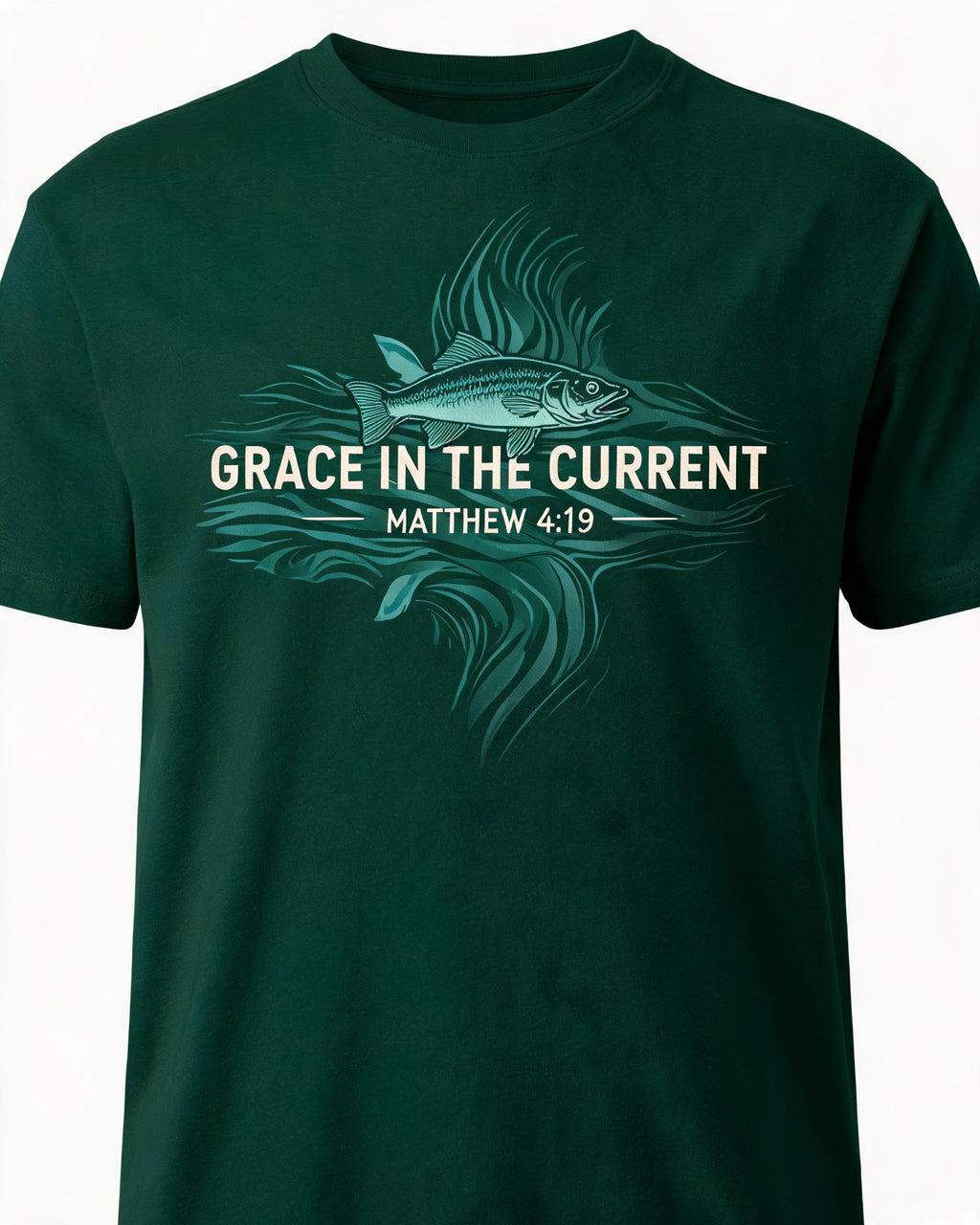 Christian Shirt Green - Grace In The Current Short-sleeve AOP T-shirt