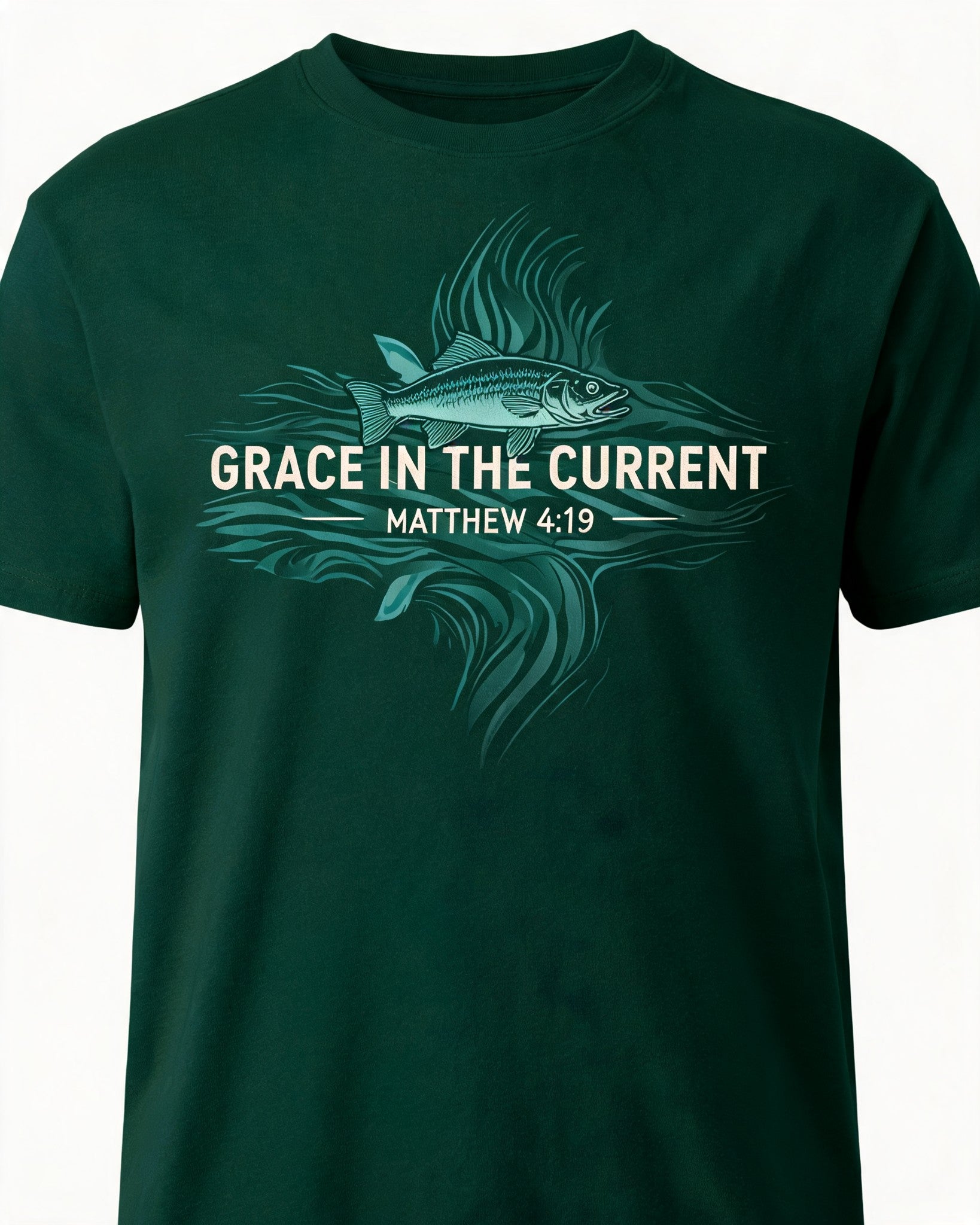 Christian Shirt Green - Grace In The Current Short-sleeve AOP T-shirt