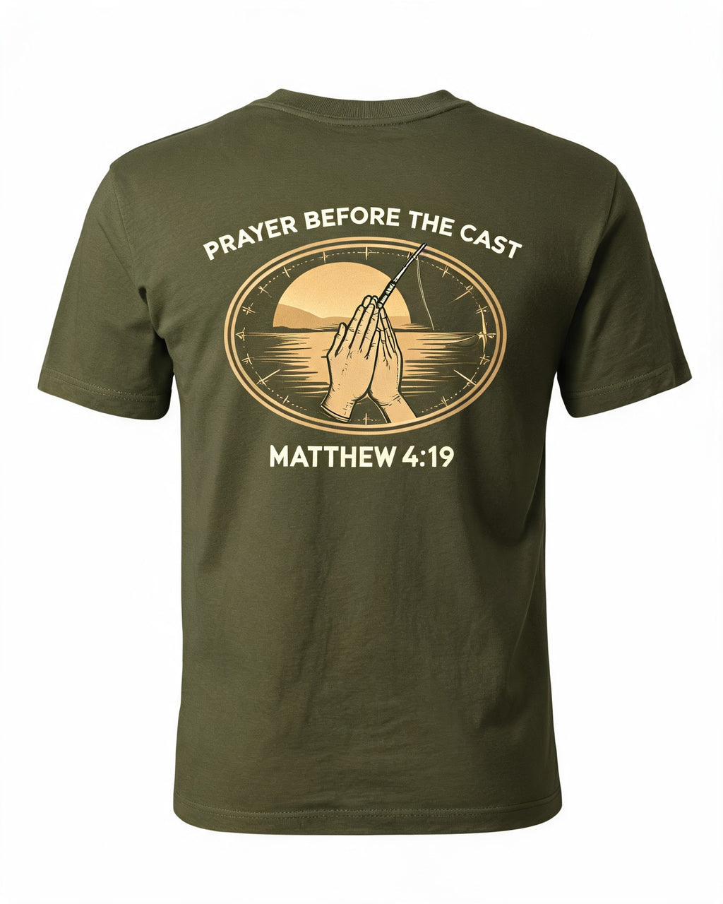 Christian Fishing Shirt For Men - Prayer Before The Cast Short-sleeve AOP T-shirt