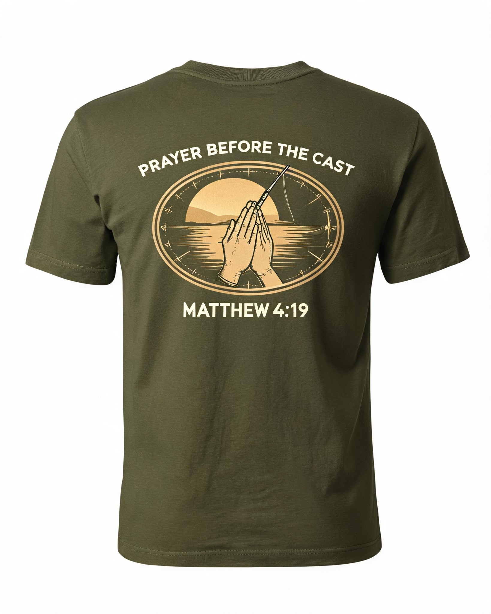 Christian Fishing Shirt For Men - Prayer Before The Cast Short-sleeve AOP T-shirt