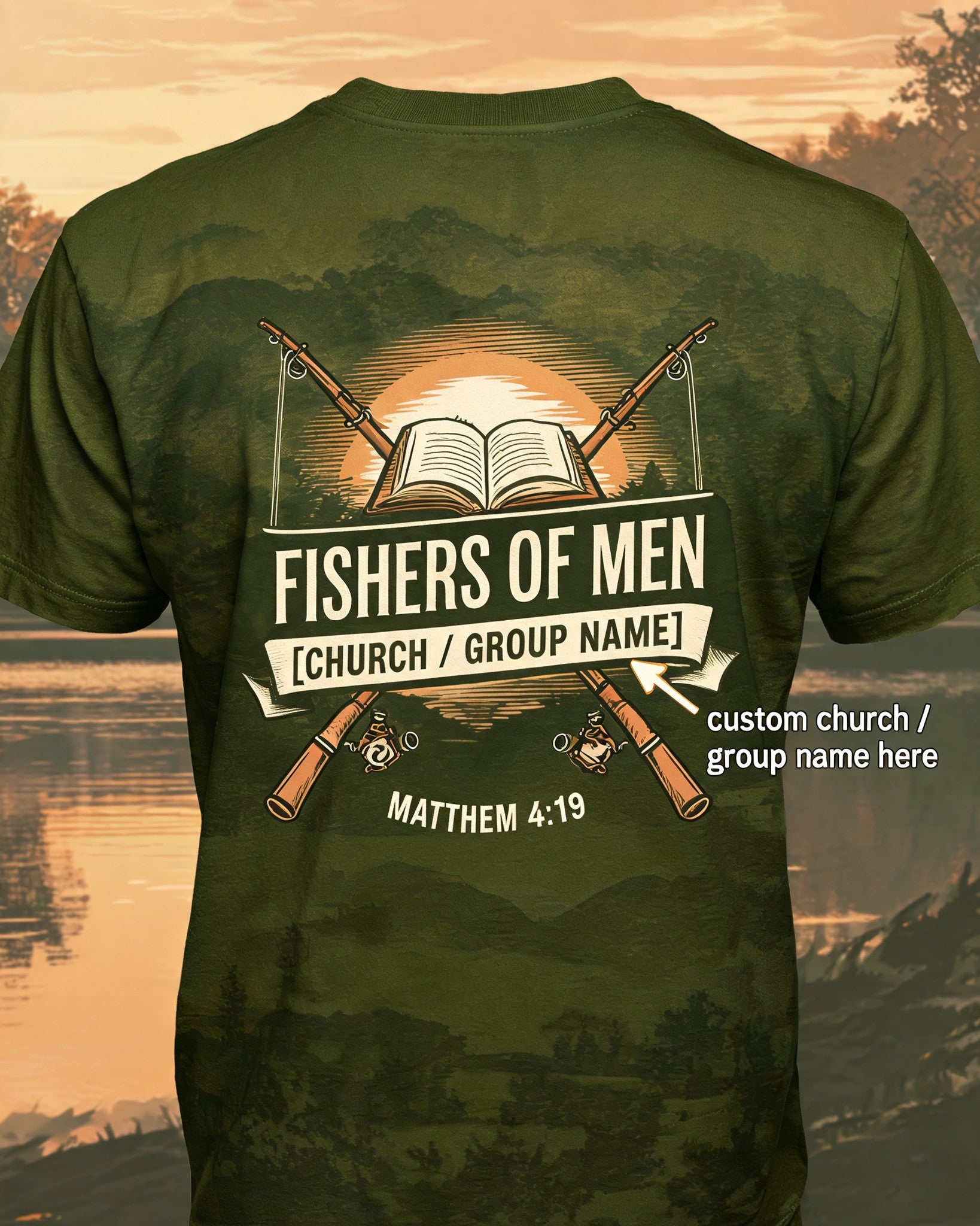 Christian Shirt Bundle - Custom Church Fishing Crew Short-sleeve AOP T-shirt