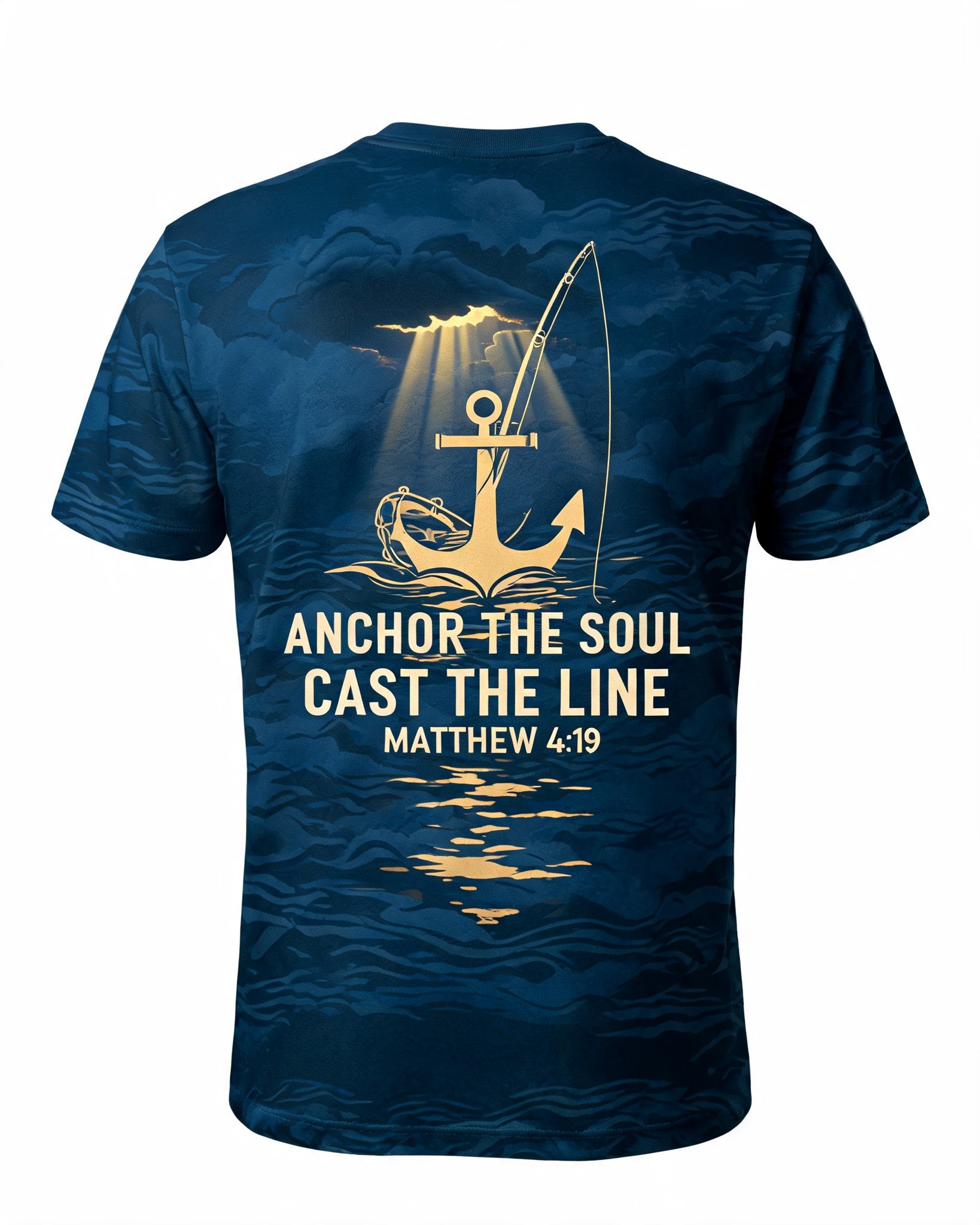 Christian Shirt Cross - Anchor The Soul, Cast The Line Short-sleeve AOP T-shirt