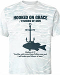 Christian Shirt Green - Hooked On Grace Faith Fishing Short Sleeve AOP T-shirt