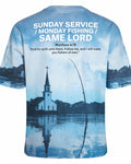 Christian Shirt Boys - Sunday Service Monday Fishing Faith Fishing Short Sleeve AOP T-shirt