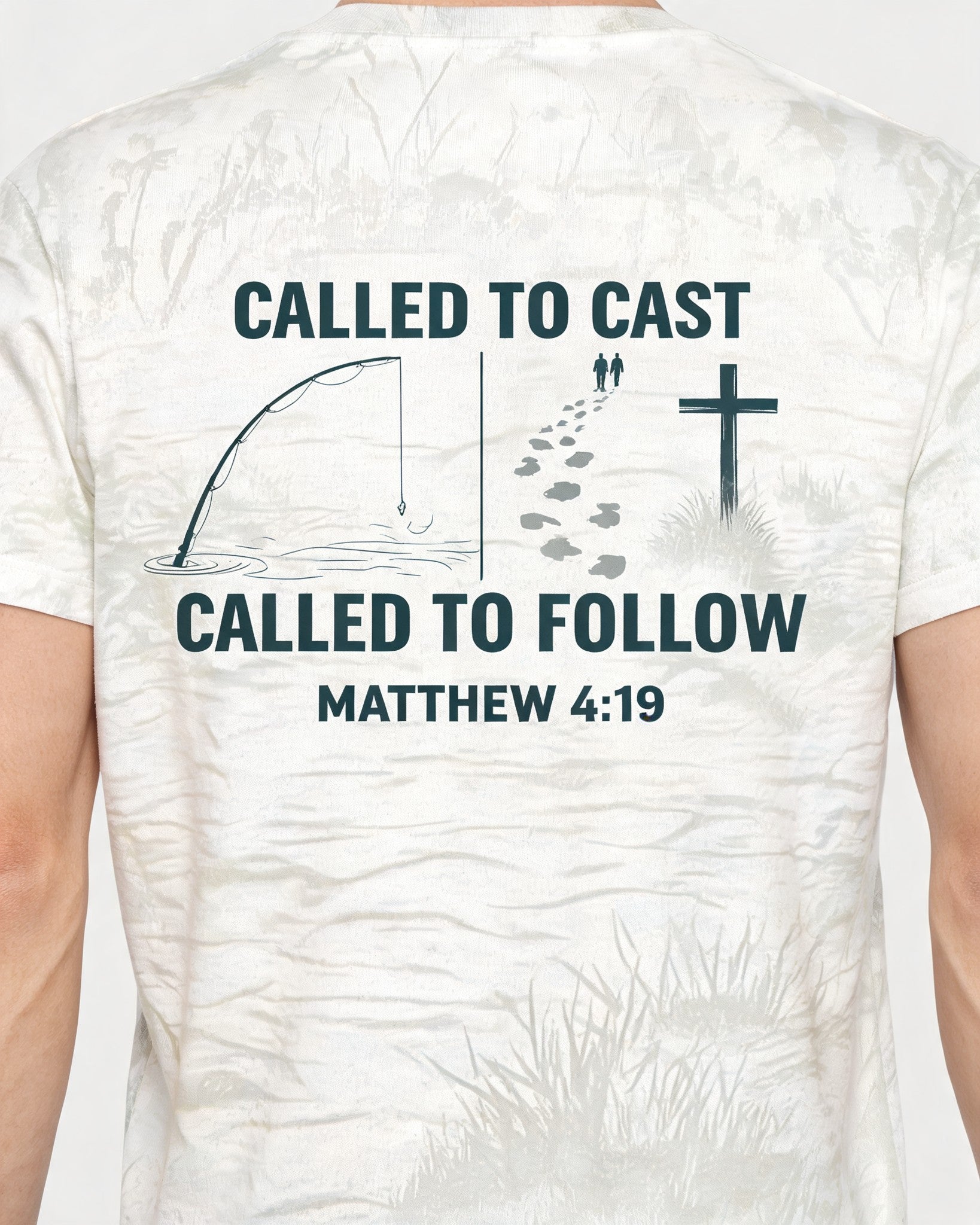 Matthew 4:19 Shirt - Called To Cast Faith Fishing Short Sleeve AOP T-shirt