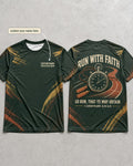 Christian Youth Group Shirt Personalized Church Gym Team AOP Tee Run With Faith KJV Gift