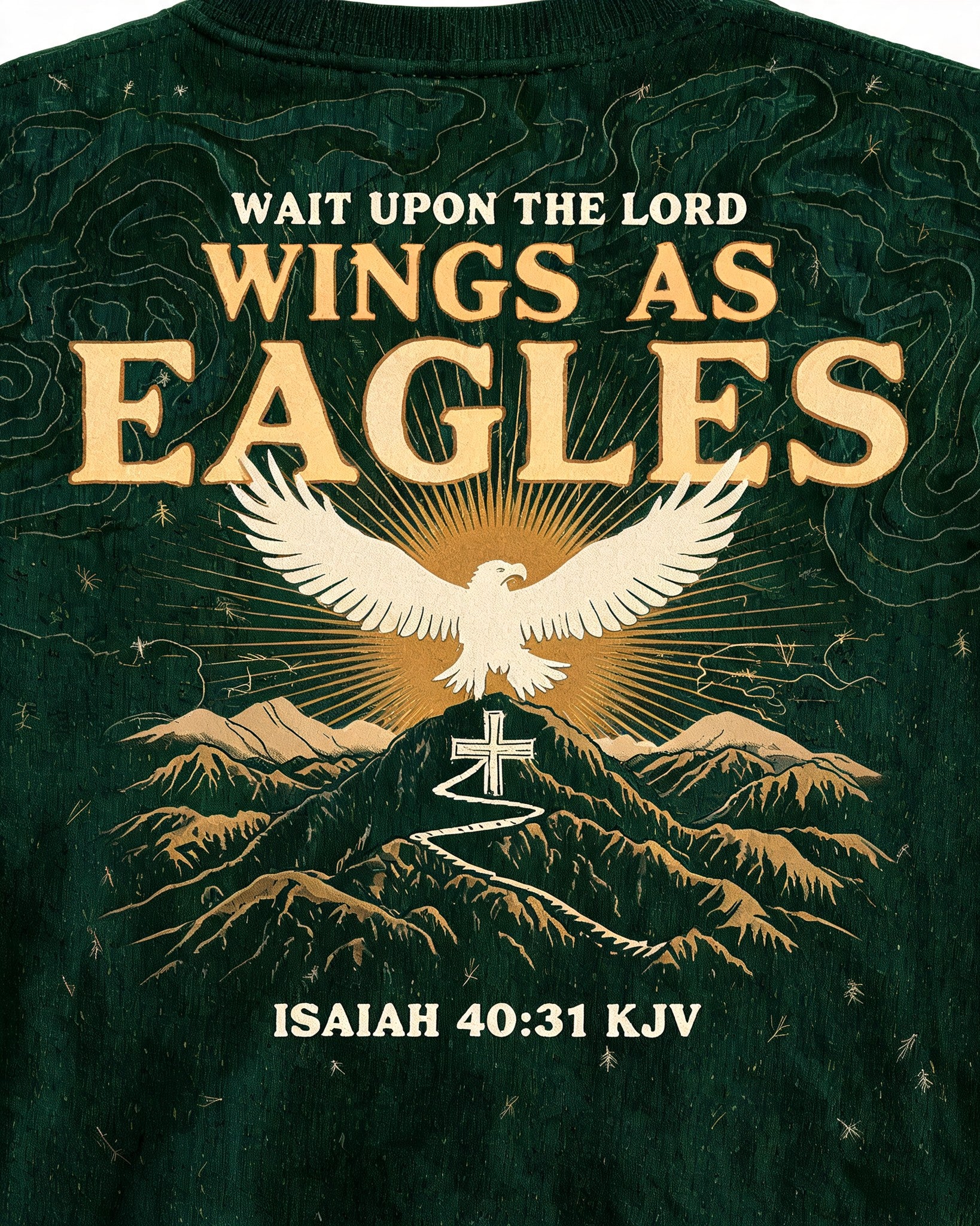 Christian Hiking Shirt Graphic Wings As Eagles AOP Tee