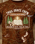 Personalized Christian Hiking Group Shirt Walking By Faith Trail Tee