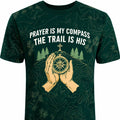 Christian Shirt Green Topo Prayer Compass Hiking AOP T-shirt