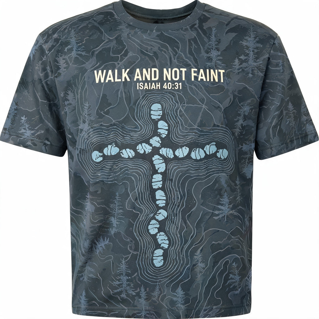 Christian Shirt Minimalist Walk And Not Faint Hiking AOP T-shirt