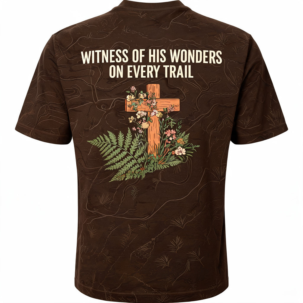 Christian Hiking Shirts For Women Witness His Wonders AOP T-shirt